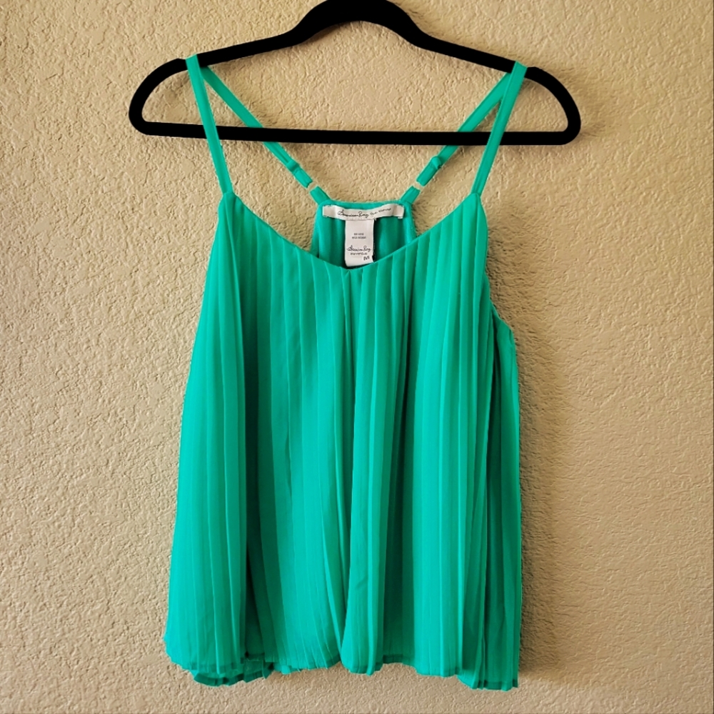 American Rag, Medium, Teal Knife Pleat Blouse